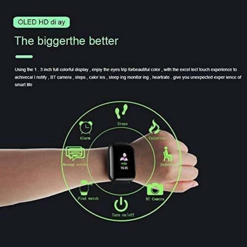 ID116 Plus Smart Fitness Tracker – Color Screen Smartwatch (Black)
